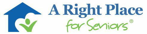 Blue and green logo for a right place for seniors.