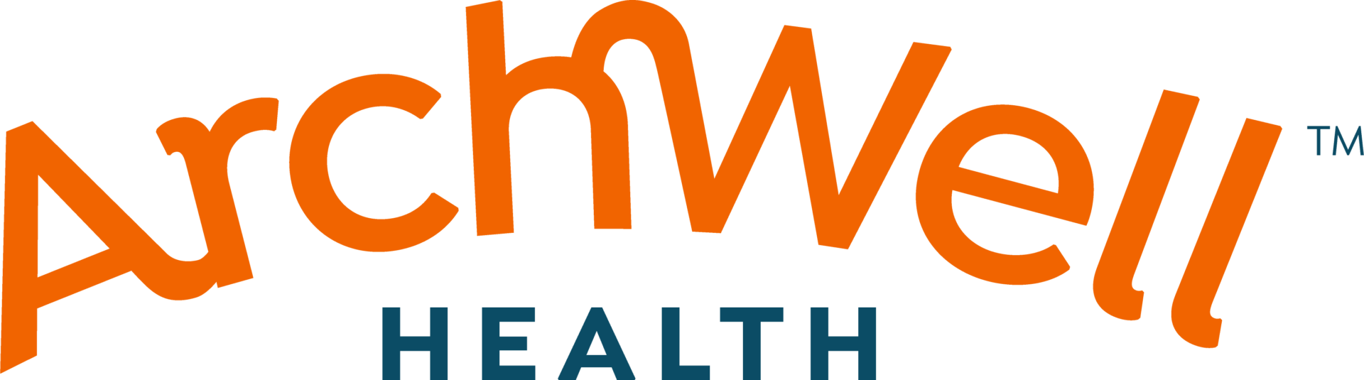 Orange and blue text logo