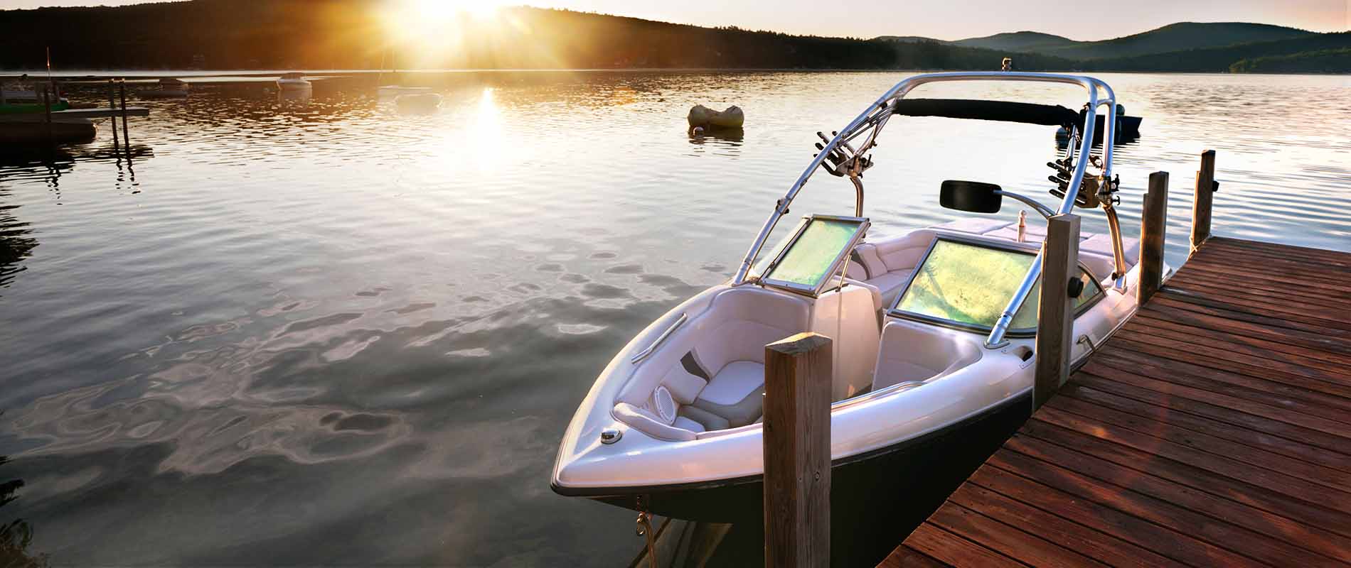 Boat on a lake, moored